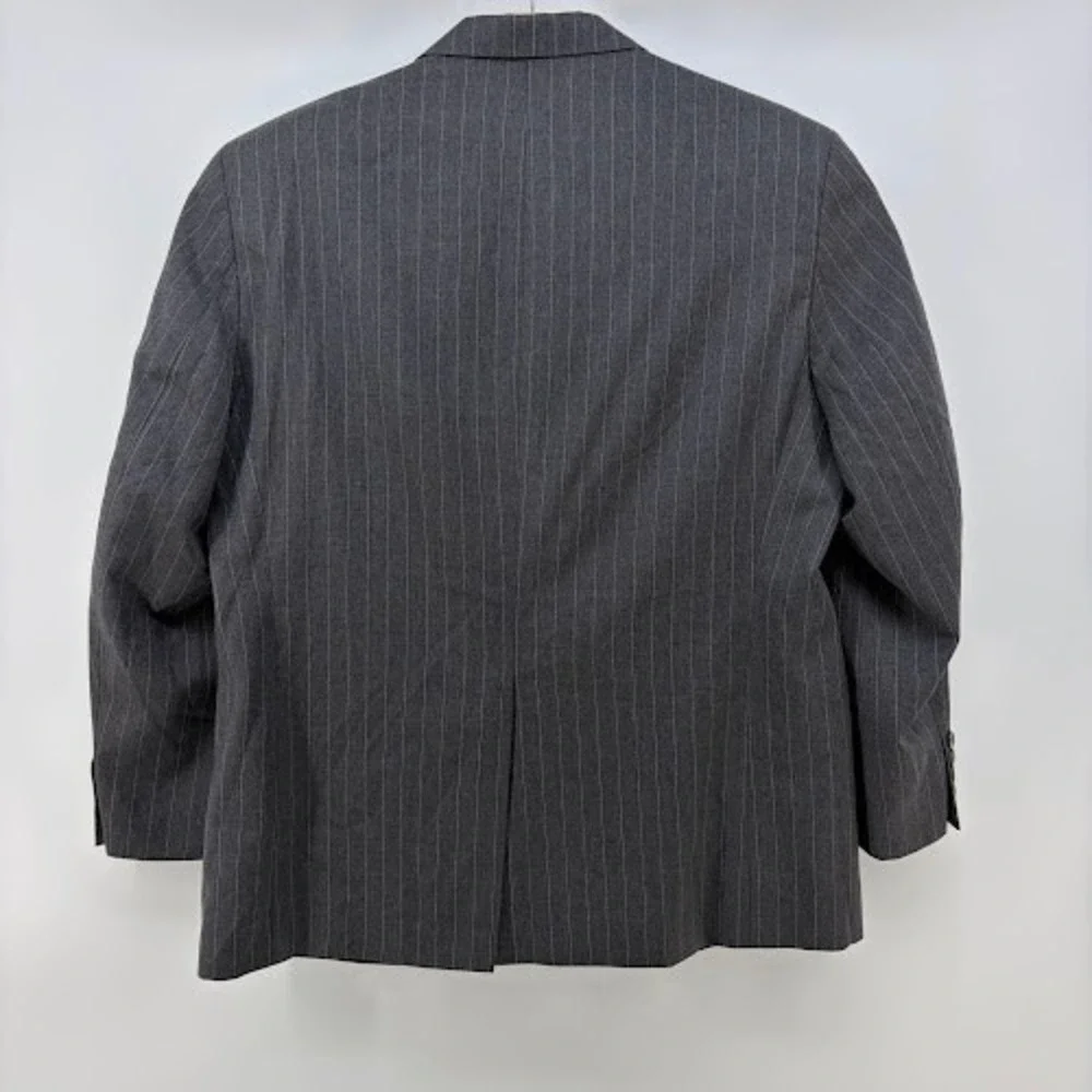 Lauren Ralph Lauren Blazer Mens 48R Grey Pinstripe Wool Made Canada sport Coat